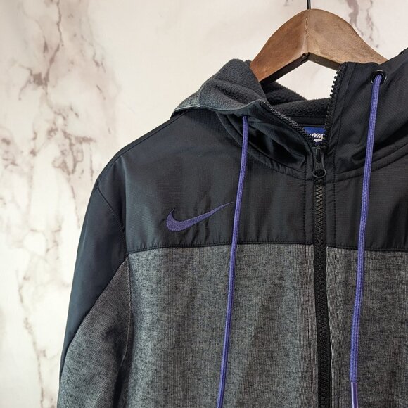 Washington Huskies Jacket Mens XL Nike Zip Gray Black Wind Hooded Stretch - Picture 2 of 10